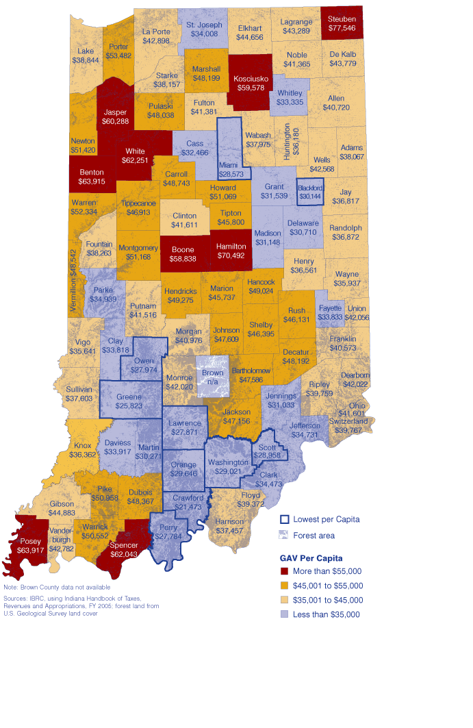 Indiana County Tax Chart