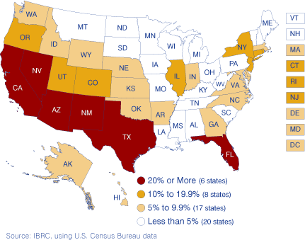 Figure 1: Hispanic Population as a Percent of Total Population, 2007