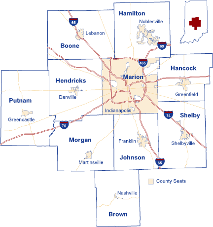 Map Indianapolis Metro