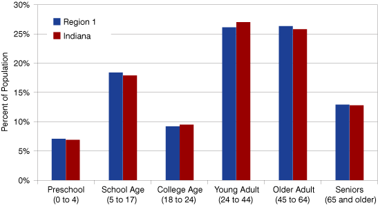 Figure 3: Current Age Structure, 2008