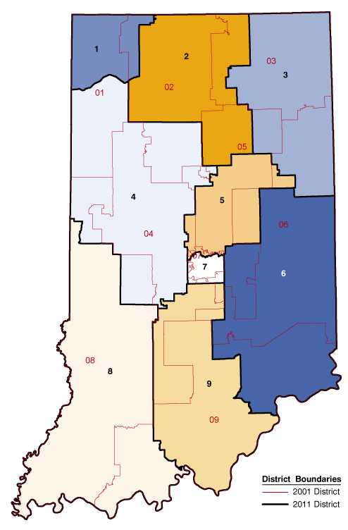 Figure 1: Congressional Districts, 2001 and 2011
