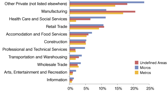Figure 5: Percent Distribution of Employment Industry, 2010