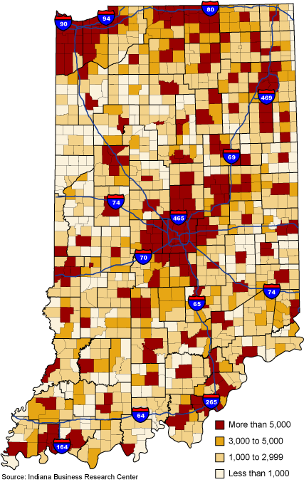 Indiana Township Population, 2007
