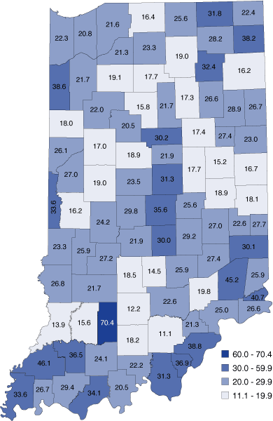 Figure 1: Outflow as a Percent of Earnings by Place of Work, 2007