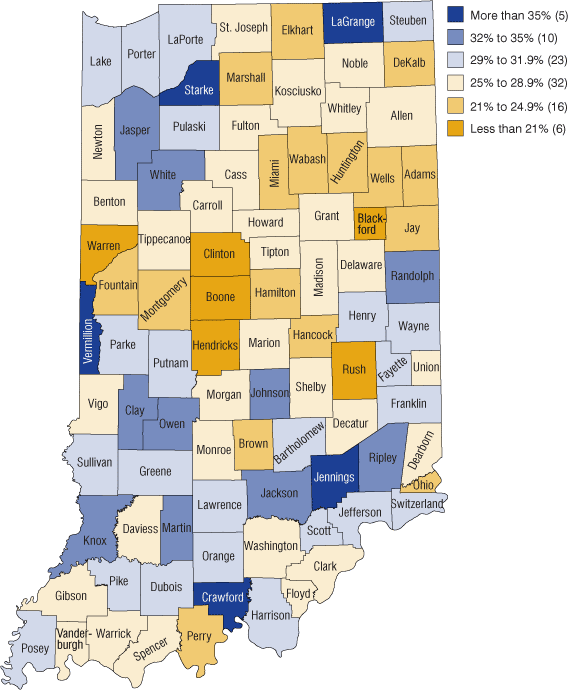 Figure 2: Percent of Population Age 75 and Older with a Go-Outside-Home Disability, 2000