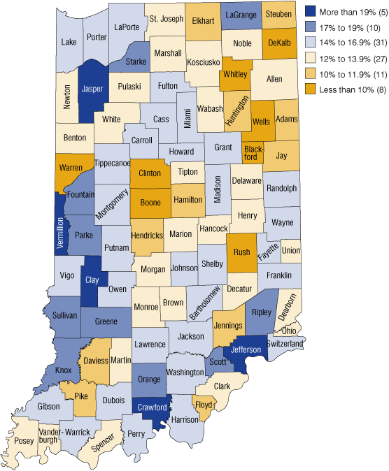 Figure 3: Percent of Population Age 75 and Older with a Self-Care Disability, 2000