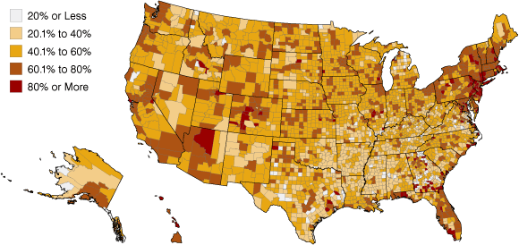 Basic Broadband Adoption by U.S. County, December 2009