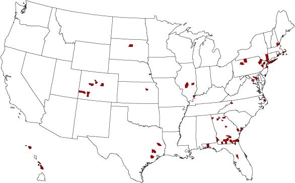 Counties Where More than 80% of Households Have a BTOP/BIP Broadband Connection, December 2009