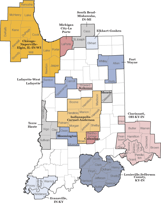 Figure 1: Indiana's Metropolitan Statistical Areas, February 2013 Definitions 