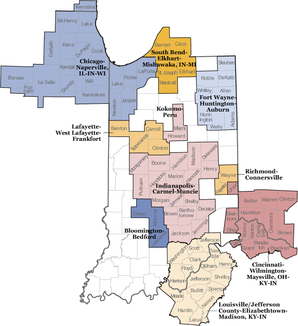 Figure 3: Indiana's Combined Statistical Areas, February 2013 Definitions 