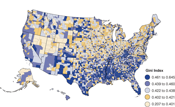 Gini Index U.S. Map